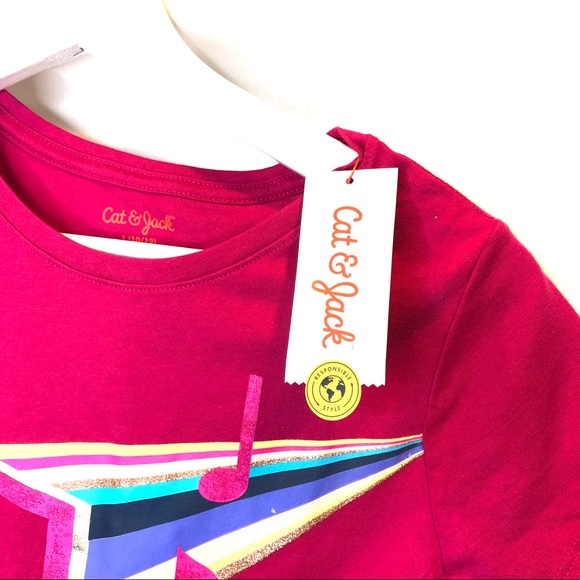 NWT Cat & Jack Music T-Shirt in Girls’ Size 10/12 - Picture 2 of 6